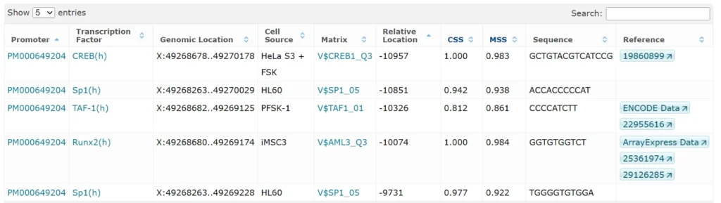 In Vivo Fragments Within The Promoters Of The FOXP3 Gene That Are Bound By Transcription Factors 557 Entries 1024x289